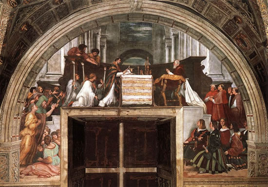 Raffaello Sanzio: La Messa di Bolsena della stanza di Eliodoro, Vaticano.